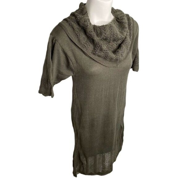 LUCCA Green Cowl Neck Sweater‎ Dress Sz Medium NEW - Picture 2 of 10
